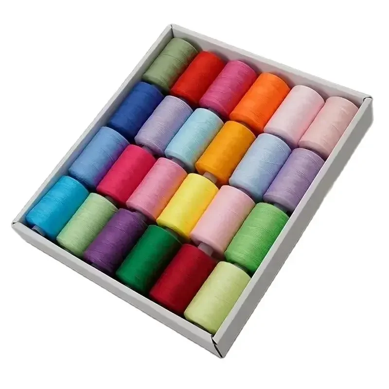 

24 Rolls/Set Colored 1000 Yards Polyester Sewing Thread For Manual and Mechanical Sewing, 24 Colors, Household Sewing