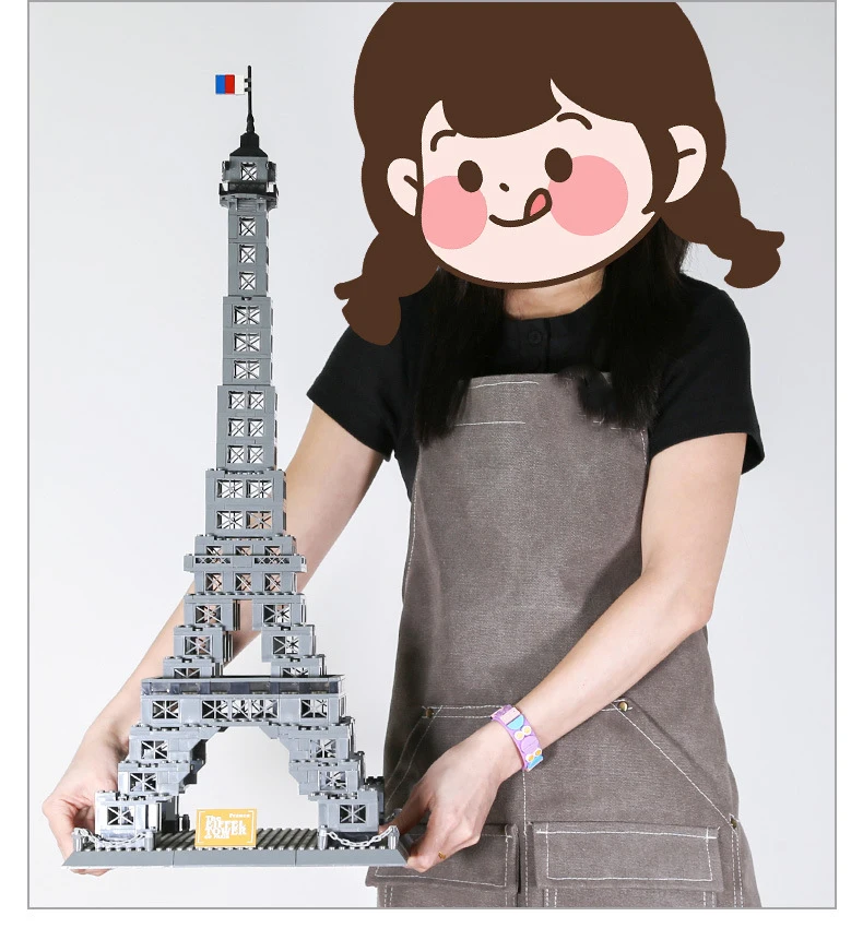 

World Famous Landmark Architecture Model Building Block France Paris Eiffel Tower Brick Educational Toys Collection For Gifts