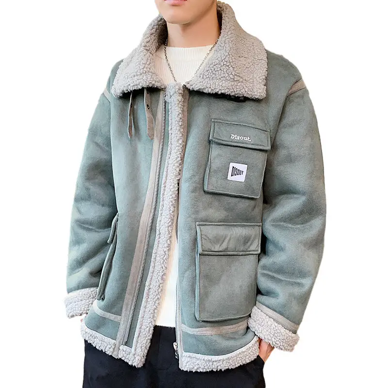 VERSMA Korean Style Clothing Men Thick Jacket With Fur Collar Men Winter Hip Hop Retro Youth Jackets Large Size Parkas Male 5XL