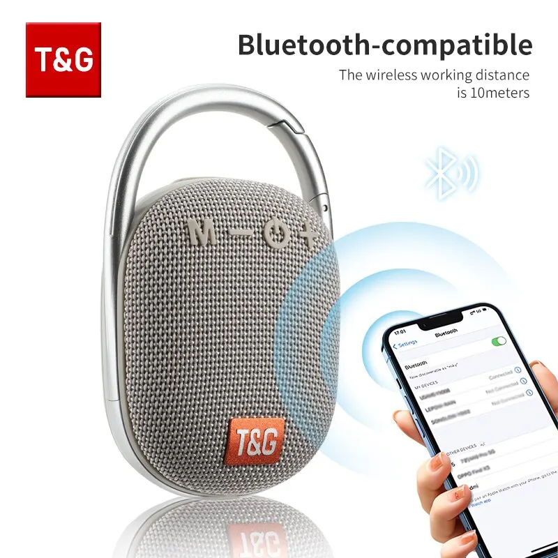 Speaker TG321 Portable Bluetooth Speakers TWS Outdoor Mini Music Box Audio LED Lights Subwoofer Support USB/TF Card with Mic