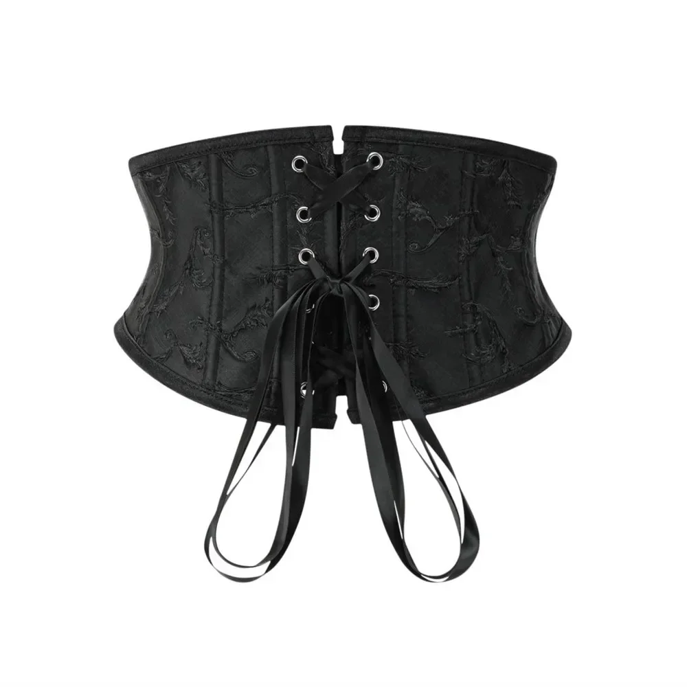 Espartilho underbust torso curto para mulheres, bustiers estilo lolita, cincher de cintura emagrecedor, alça modeladora, modeladora