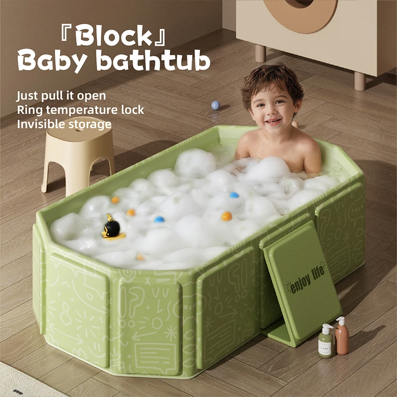 Children and Babies Can Use Foldable Bathtubs for Home Use. Thickened Baby Bath Tub, Enlarged and Extended Shower Tub