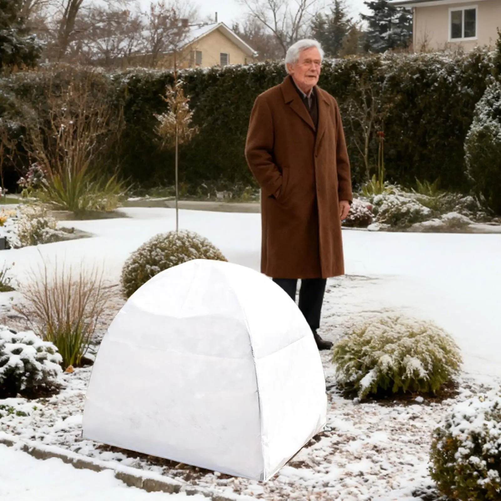 Frost Blankets For Outdoor Plants 2 Pieces Non-Woven Fabric Tent 22x22in Breathable Cold Weather Plant Covers Outdoor For Shrubs