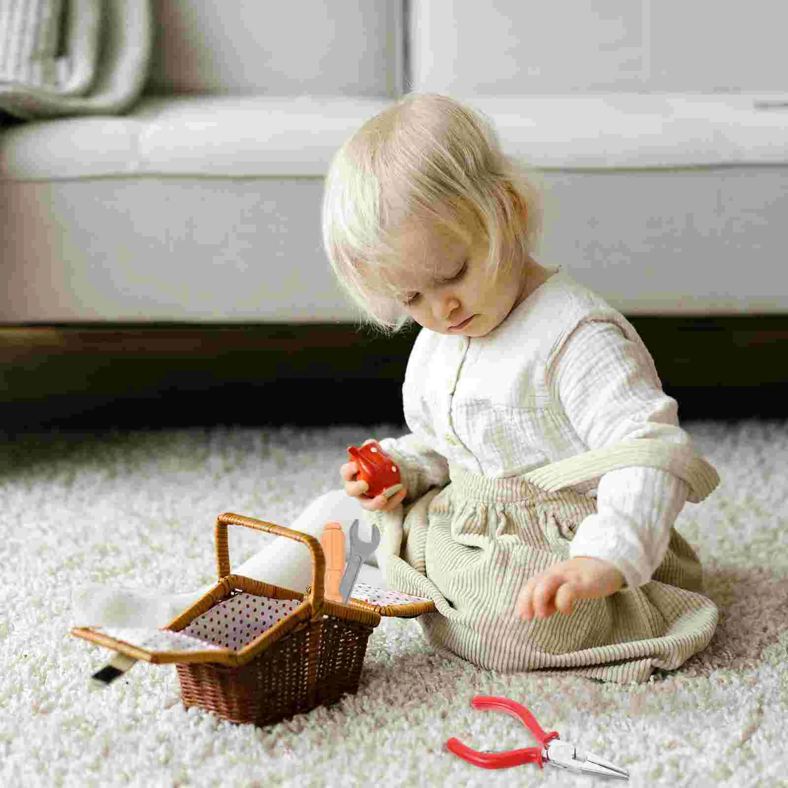 Juego de 2 herramientas de reparación de simulación, herramientas para niños, juego de simulación, tornillos de llave de plástico para juego, juguetes seguros para bebés