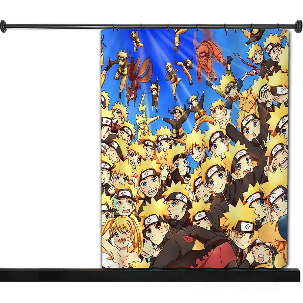 Hot Japan Anime N-NarutoS Shower Curtain Waterproof Polyester Fabric Paint Bath Curtains Home Bathroom Decor Curtain With Hook