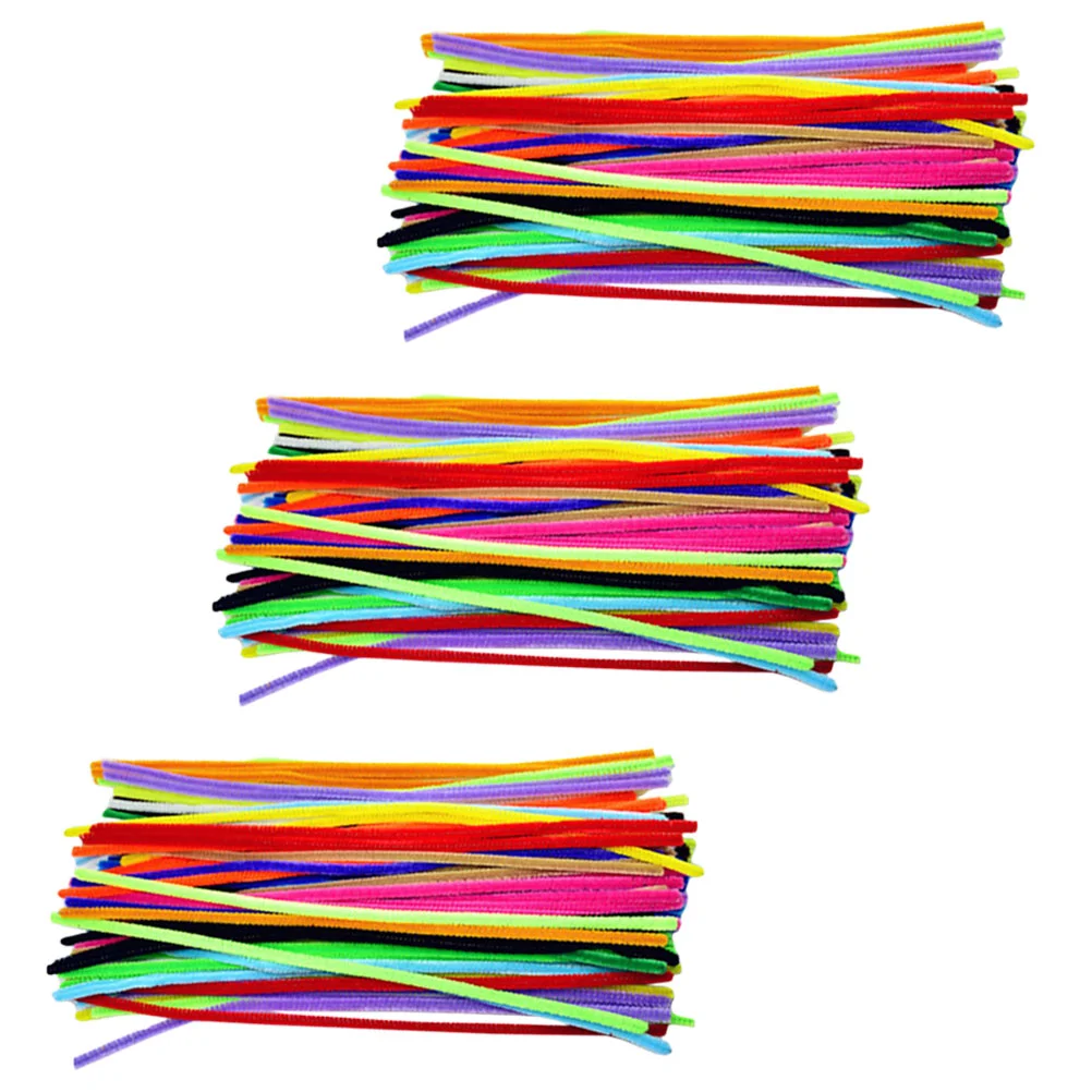 300 Pcs Color Twist Stick DIY Twisted Supply Kids Craft Supplies Rainbow Pipe Cleaners Chenille Stems Accessories for