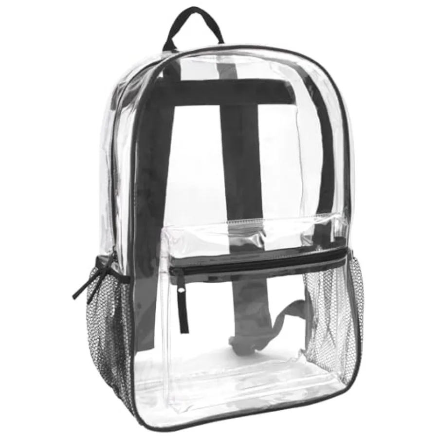 

Trail maker Clear Backpack Heavy Duty with Padded Straps, Side Pockets for,Boys, Girls, School, Stadium Approved Events