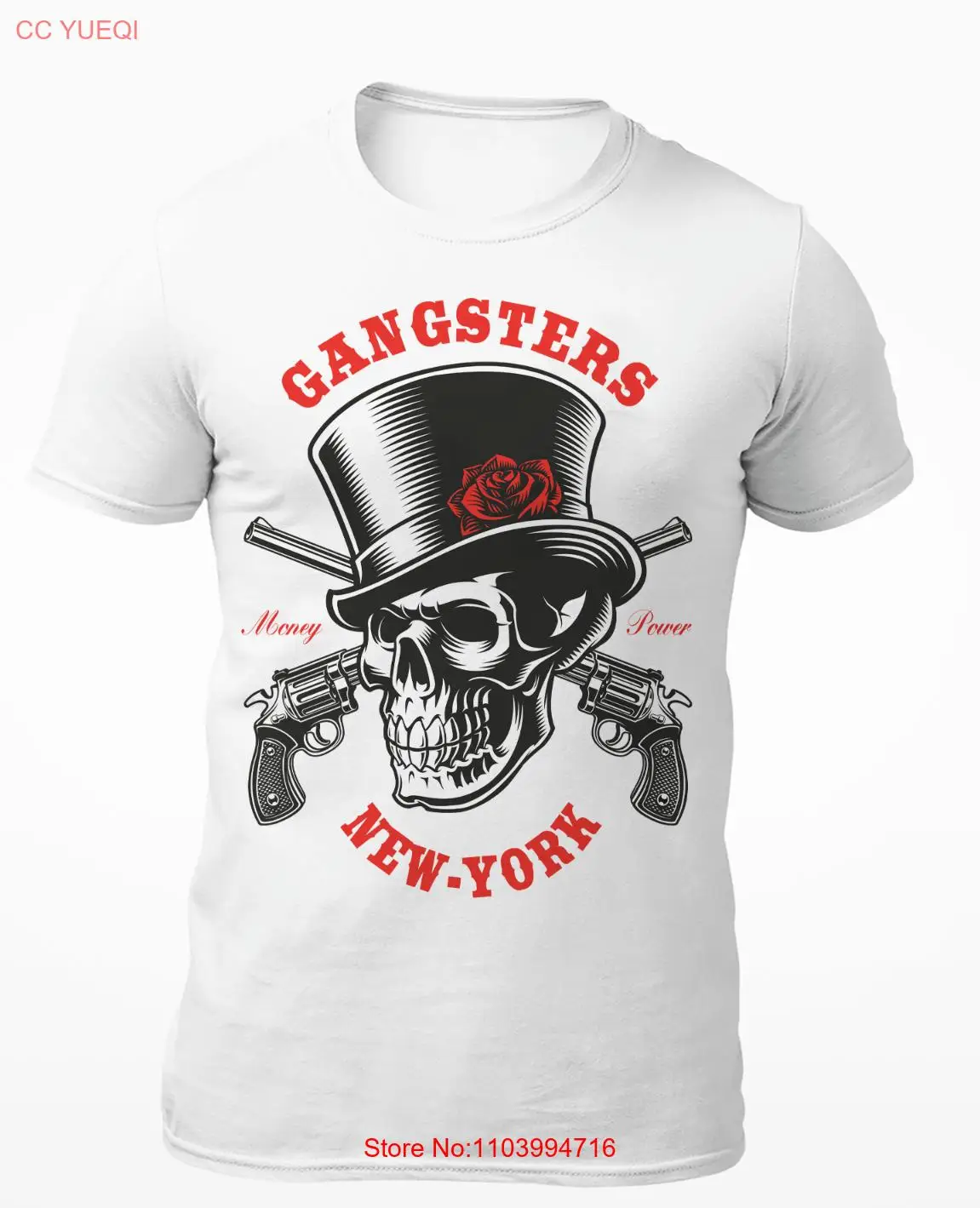 Gangster NY Skull in Bowler Hat - Men's T-Shirt - Women's T-Shirt