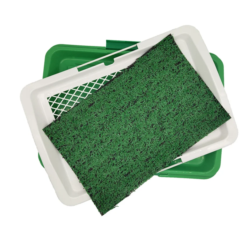 

Portable Outdoor or Indoor Dog Potty Dogs Grass Pad with Tray Washable Puppy Pee Pad Dog Grass Toilet