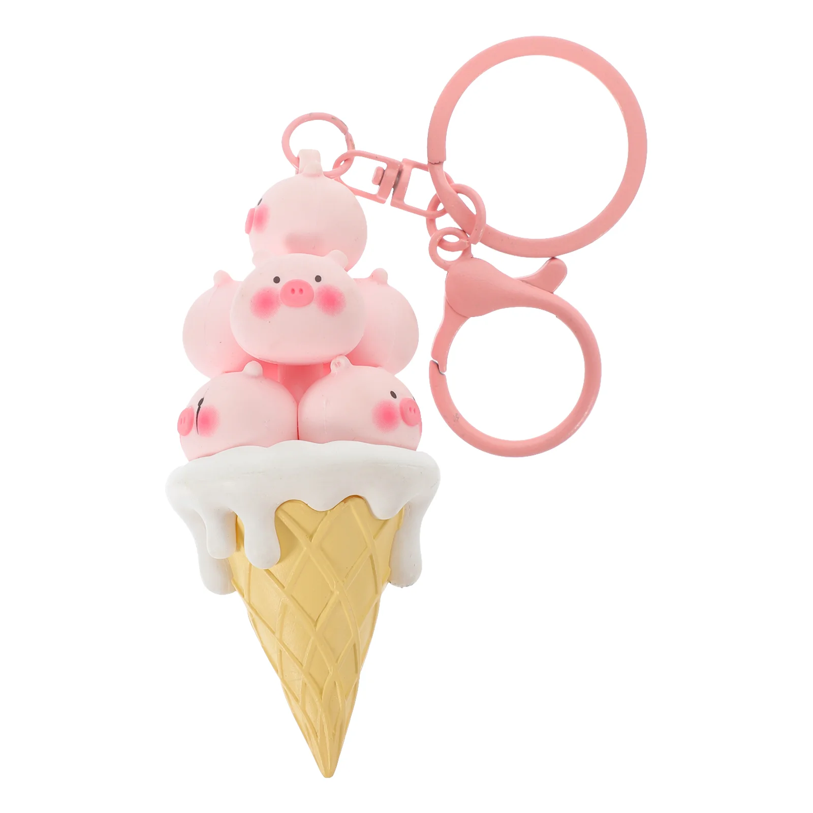 Ice Cream Keychain Decoração para Casais, PVC Animal Fob, Presentes de Namorado, Ele e Ela