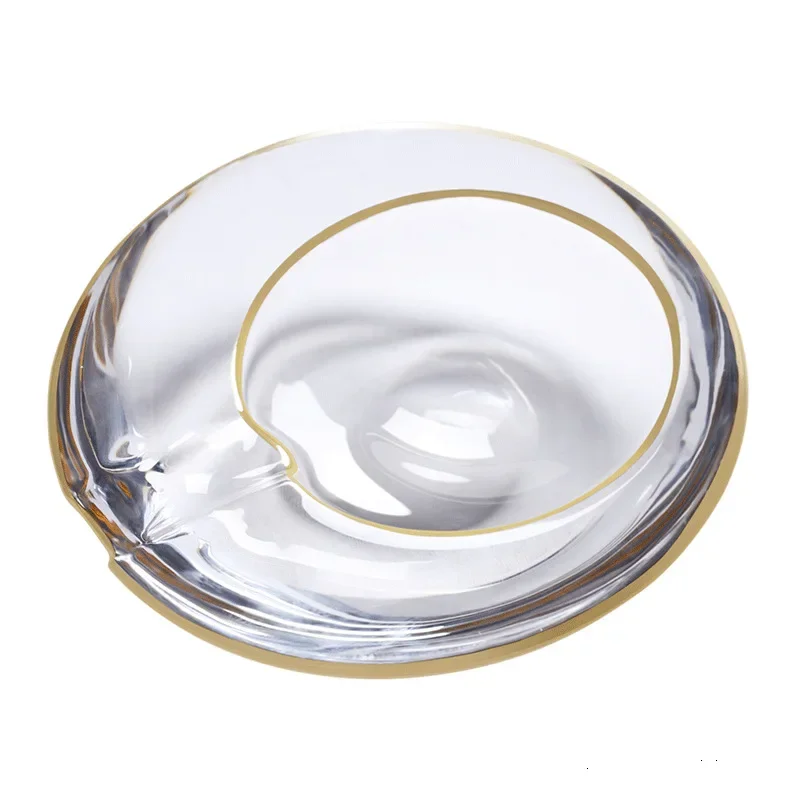 

Gold-painted crystal glass ashtray creative personality home living room ashtray office European cigar large ashtray