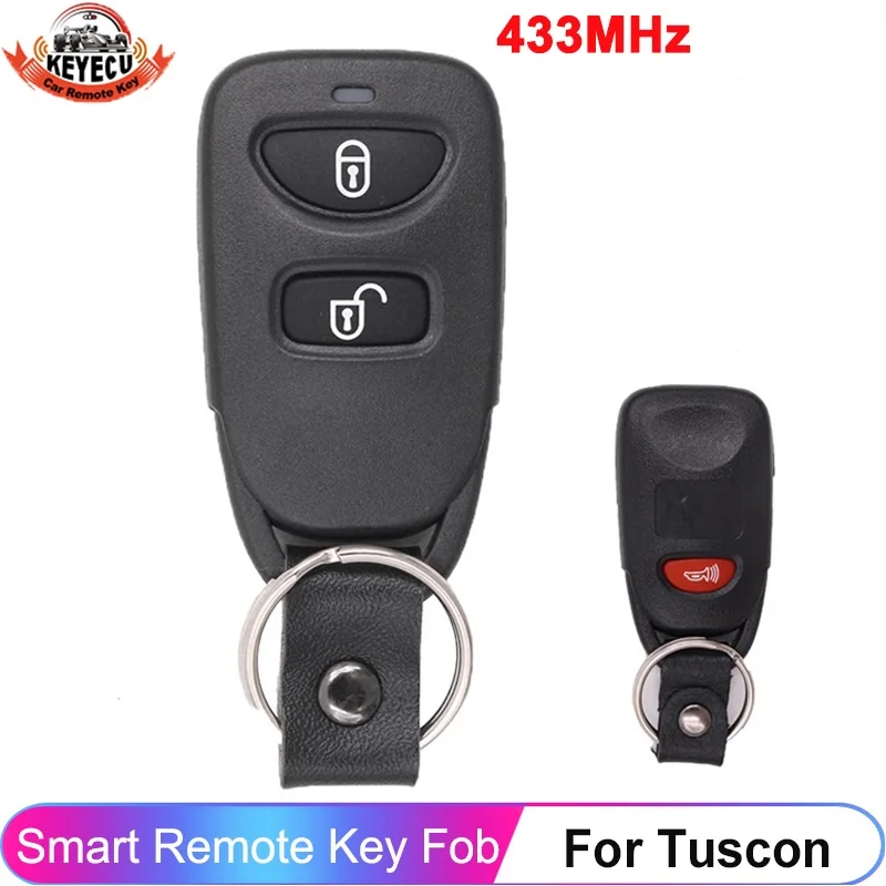 KEYECU 2 + 1 / 3 przycisk 433MHz dla Hyundai Tucson Santa Fe 2005 2006 2007 2008 2009 inteligentny brelok kontroli pilot samochodowy