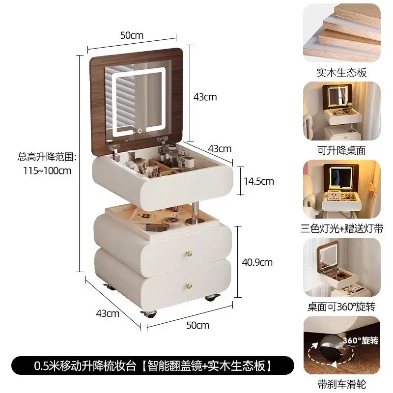 Commode de rangement moderne, petite, de luxe léger, ronde, de qualité, avec rangement créatif, meub
