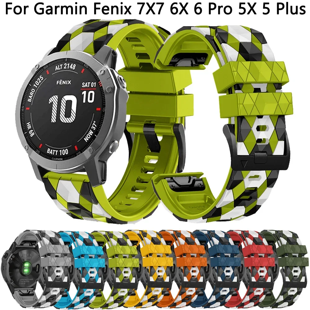 

Quickfit 22 26mm Strap Watchband For Garmin Fenix 7X 7 6 6X Pro 5X 5 Plus 3 HR Silicone Bracelet Epix Gen 2 Watch Band Accessory