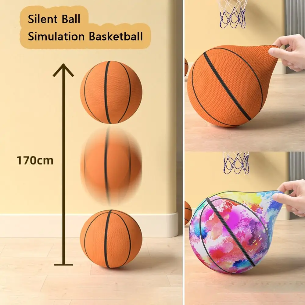 

21cm Simulated Basketball Toys Outdoor Activities Soft Silent Basketball Removable Cloth Cover Boys Ball Toys