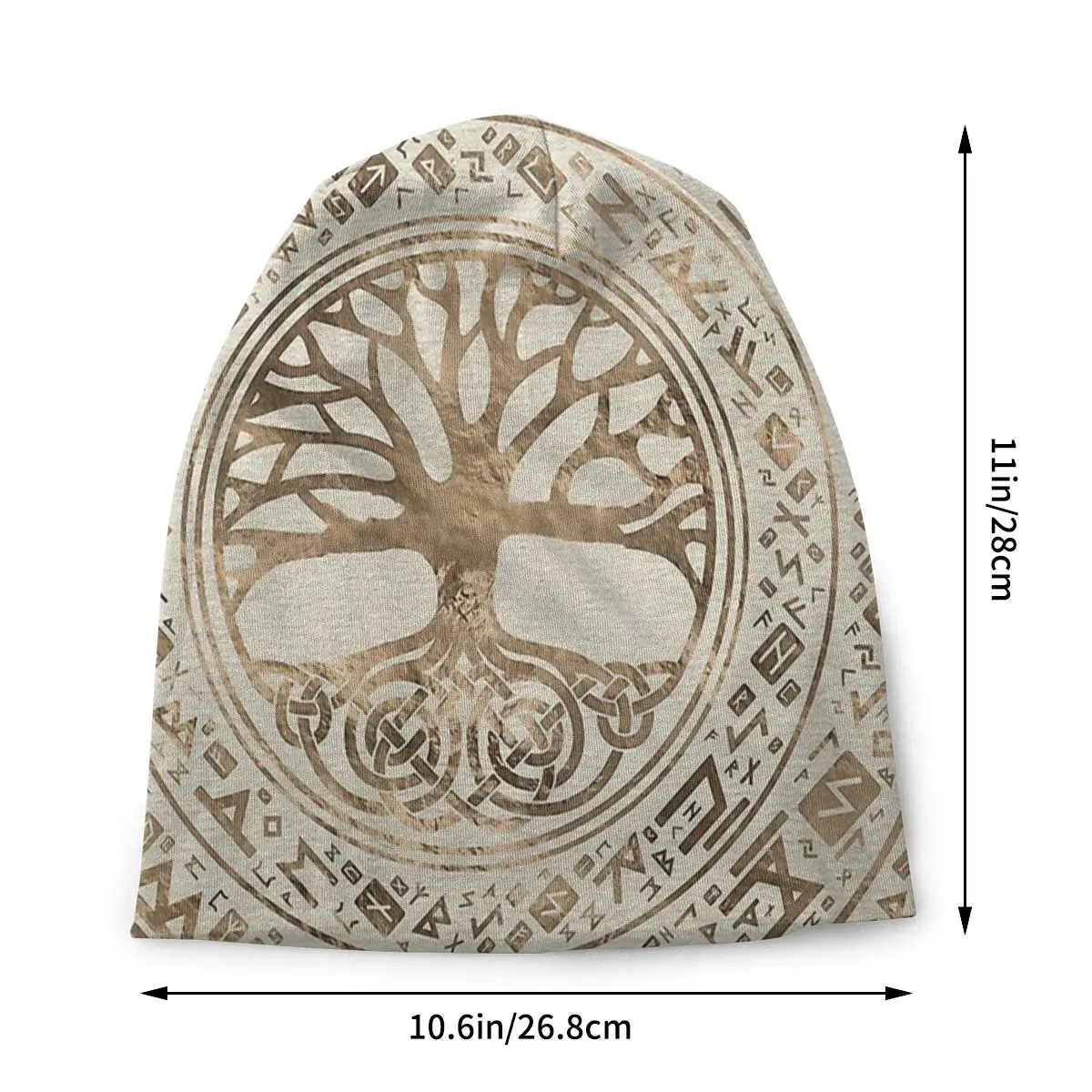 Tree Of Life -Yggdrasil Runic Totem Tree Of Life Unisex Bonnet Winter Running Double Layer Thin Hats For Men Women