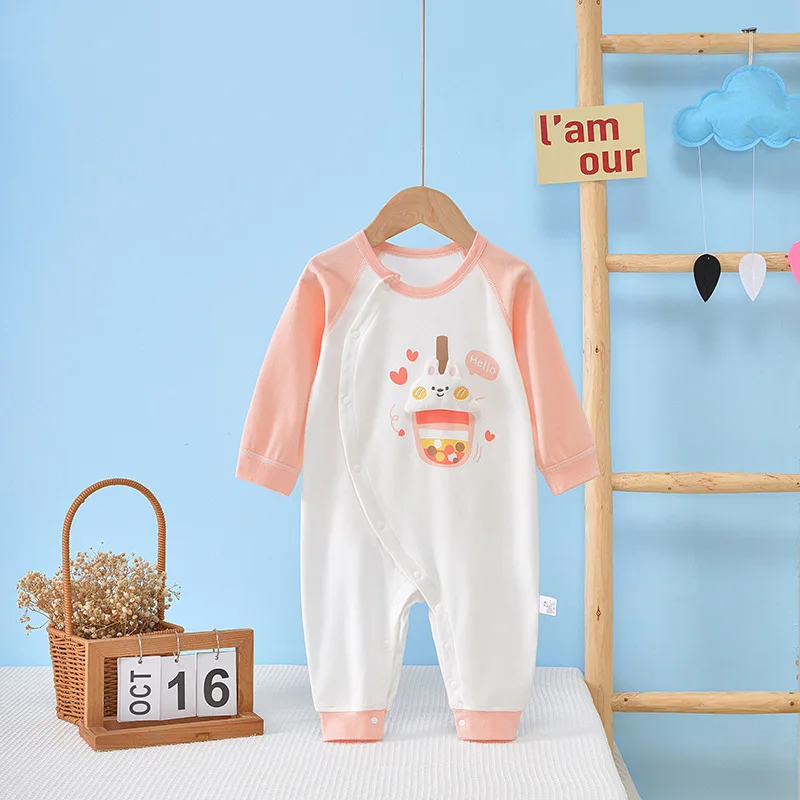 

Neonatal Baby Comfortable Cotton Cartoon Printing One Piece Climbing Suit Spring and Autumn Climbing Suit