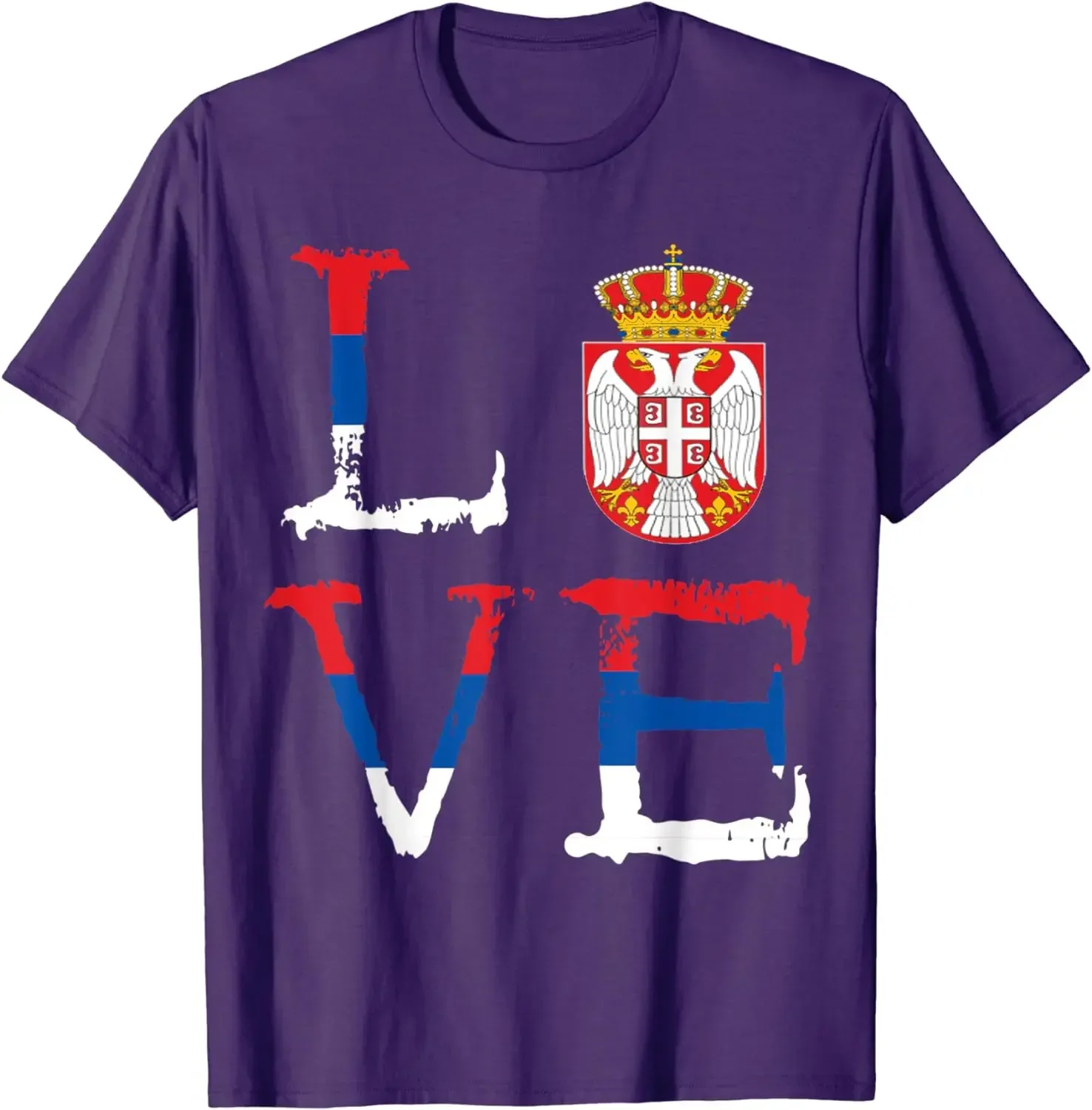 Serbia Crest Serbia Love Serbian Flag Srbija Men T-Shirt Short Sleeve Casual 100% Cotton Shirt