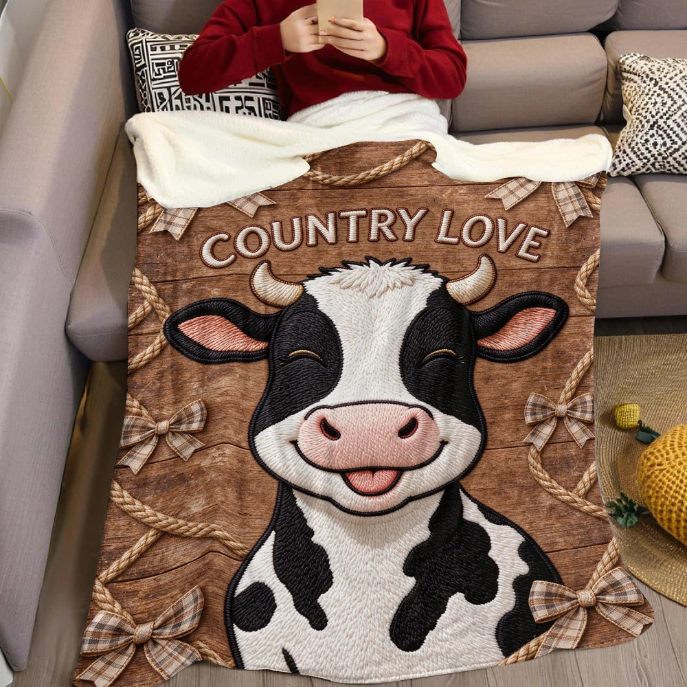 Stitch Blue Ginger Cozy Flannel Fleece Blanket Lightweight Plush Throw Blanket for Sofa Bed Travel Camping Warm Blanket