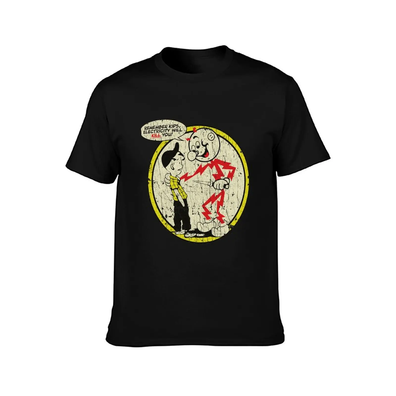 Reddy Kilowatt Remember Kids, Electricity Will Kill You 1926 T-Shirt plus size tops baggy shirts tshirts for men