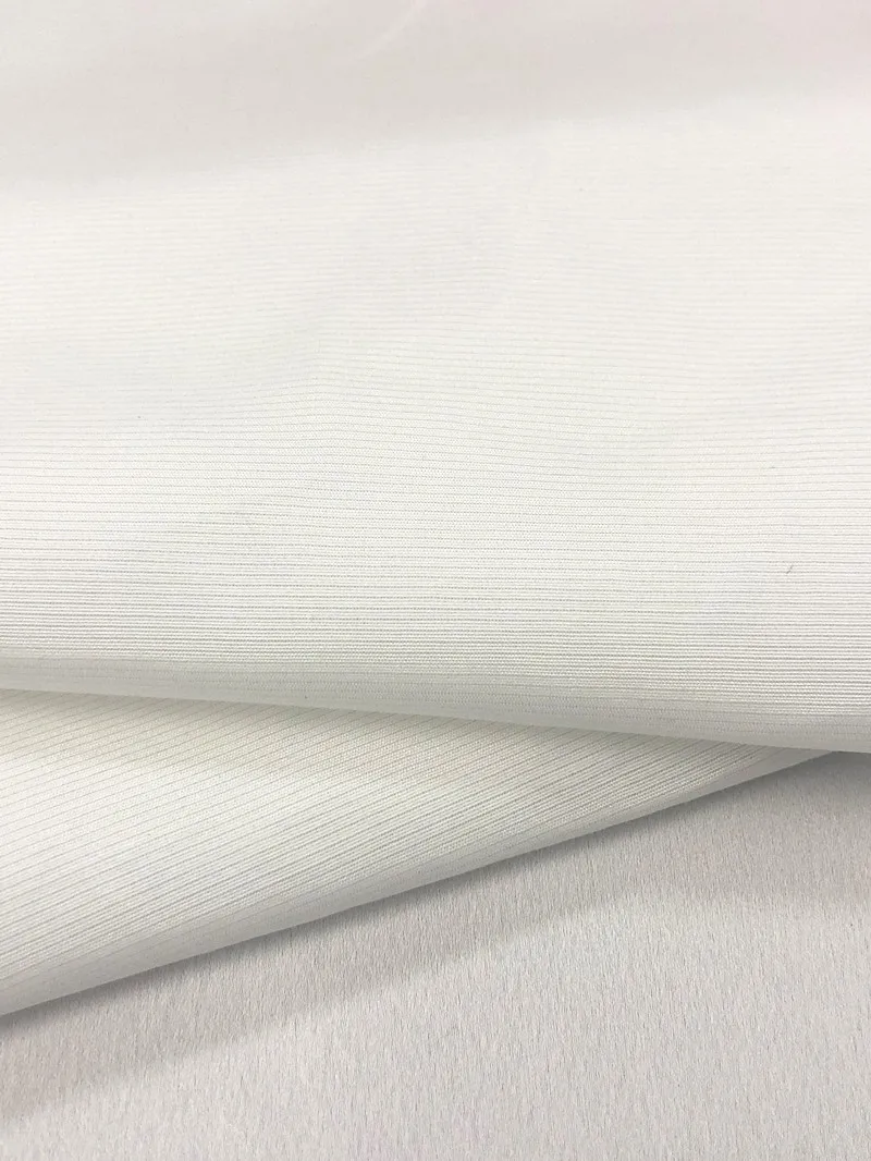 White Fine Stripe Silk Designer Fabric Structured Summer Textile for Shirts and Skirts, Material for Creative Sewing
