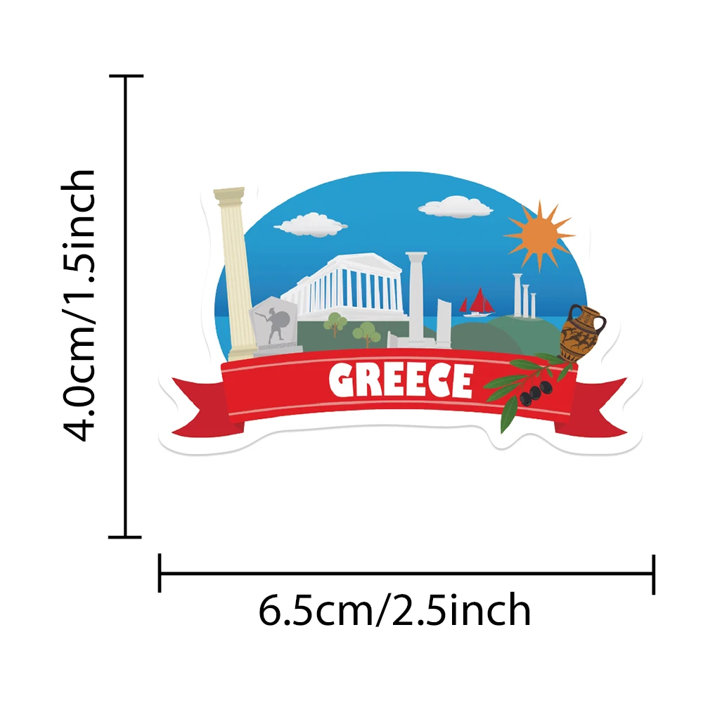 50pcs Welcome to Greece Stickers Parthenon Acropolis Decals Laptop Luggage Skateboard Scrapbook Refrigerator Stickers