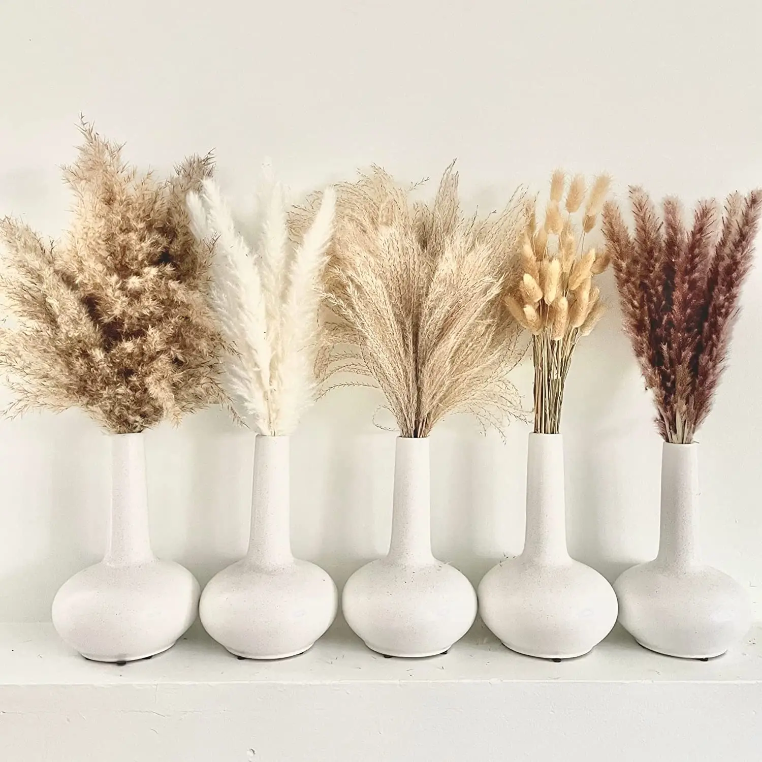 

100 Pieces Pampas Grass Contains Rabbit Tail Dried Flowers, Reed Grass Bouquet Wedding Boho Flowers Home Decor, Dekoration Party