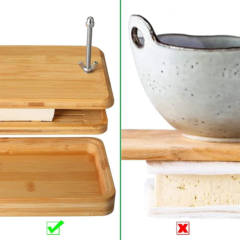 Bamboo Tofu Press Three Layer Draining Tray Manual Tofu Maker Block Shaper Kitchen Tool