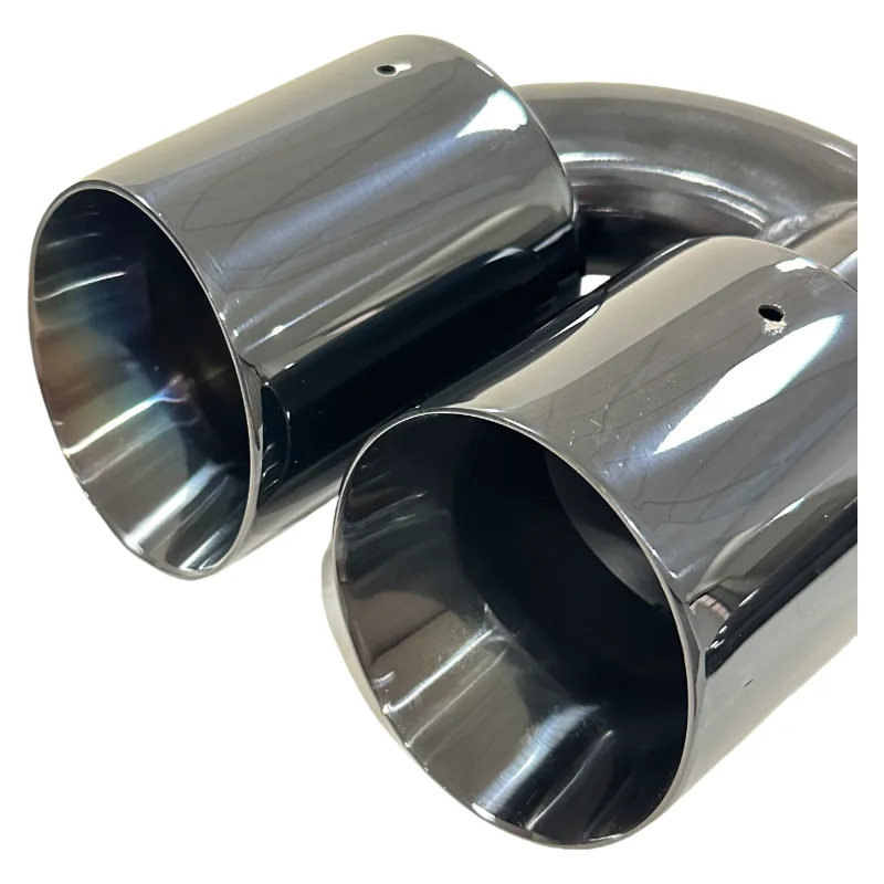 Auto Parts exhaust pipe Stainless steel electroplating black Modified H-shaped 4-outlet tailpipe muffler Double exit tail