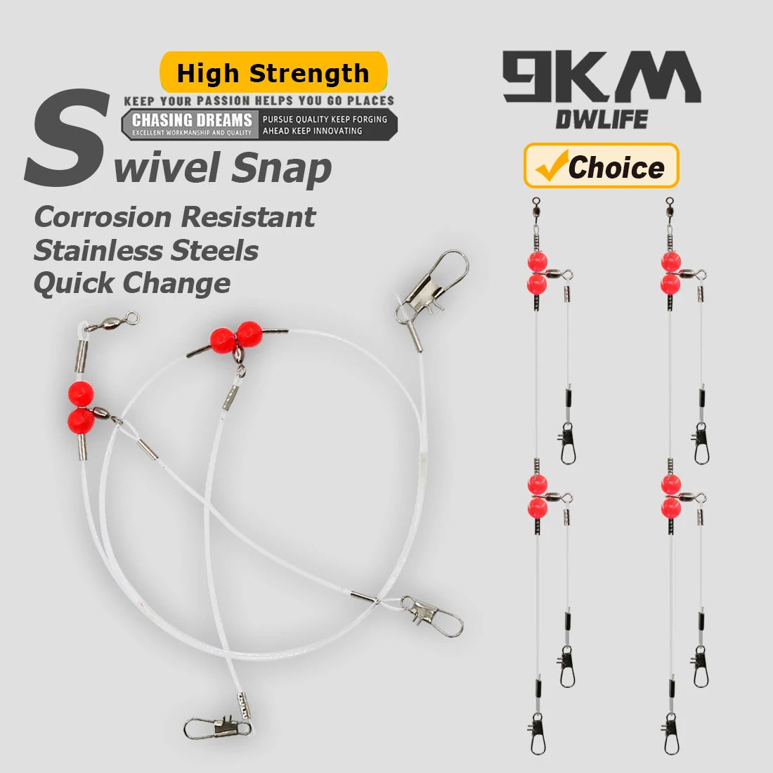 

9 км, 6 шт., 3-сторонний поворотный набор рыболовных снастей для лески и веса