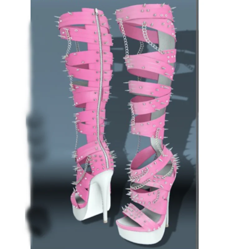 Zilveren Klinknagel Holle Platform Sandalen Matte Dunne Hoge Hak Sexy Mode Koele Zomer Casual Big Size Vrouw Schoenen Zapatillas Mujer