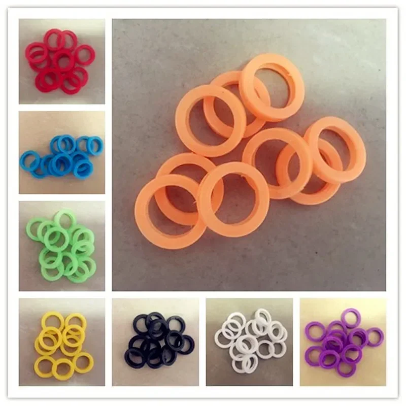 

10pcs Mixed Color Hollow Rubber Key Covers Multi Color Round Soft Silicone Keys Locks Cap Elastic Topper Keyring