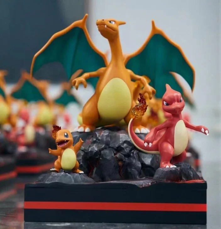 عالية الجودة بوكيمون تشارماندر Charmeleon Charizard 3 قطعة معا تمثال نموذج لجسم اللعب