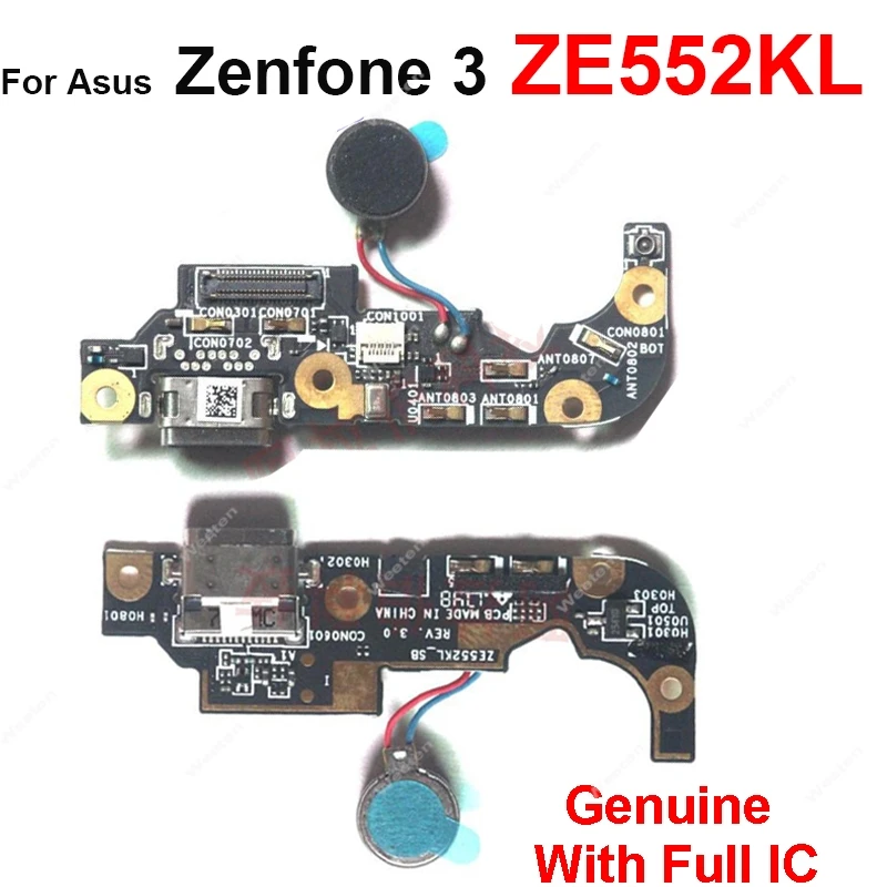 Conector de carga USB, Cable flexible para Asus Zenfone 3 ZE520KL ZE552KL, micrófono, Cargador USB, placa base con Motor