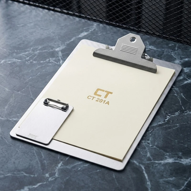 

304 Stainless Steel Writing Board Clip Metal Document Clipboard Note Board Durable Writing Clip Board for Document Organization