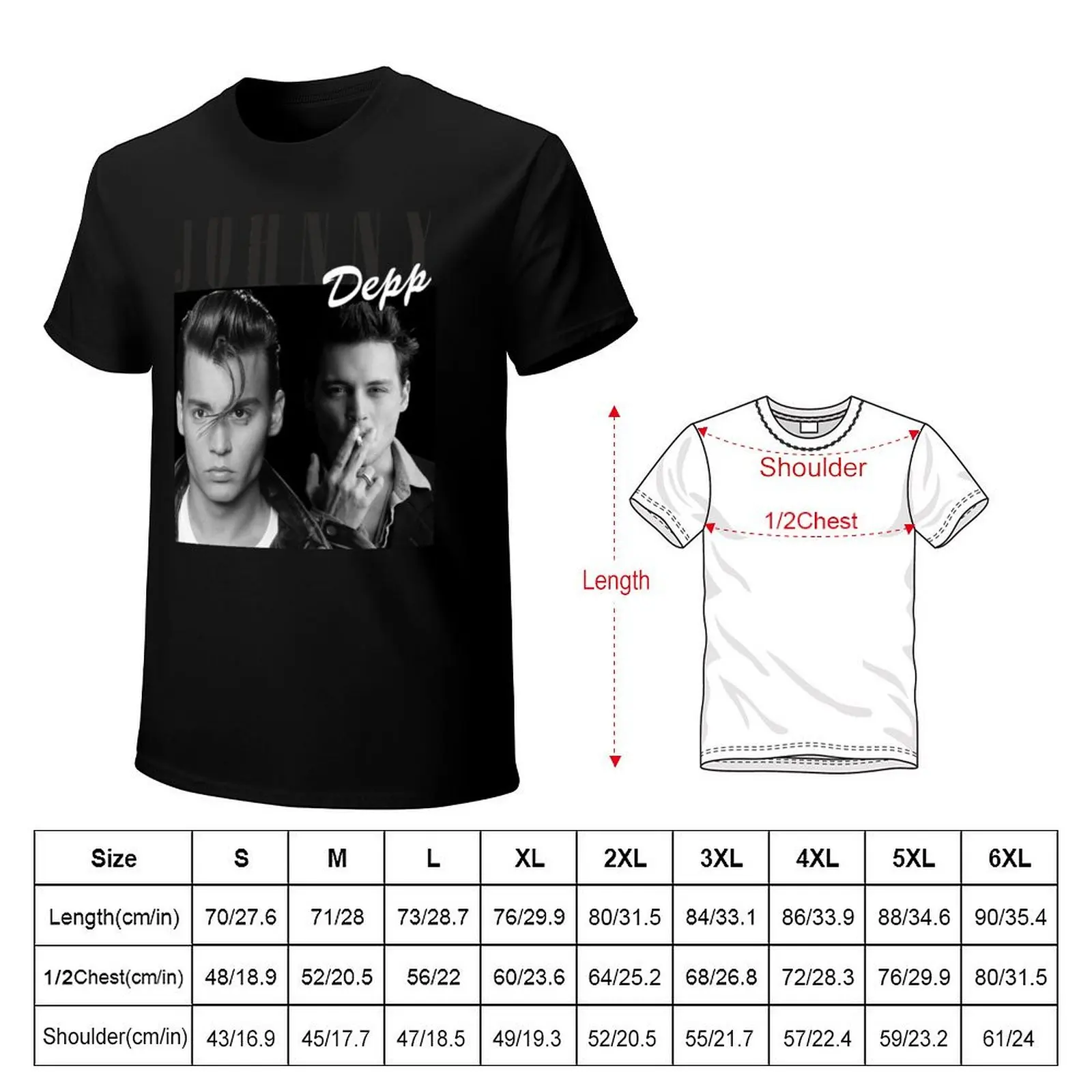 Johnny Depp T-Shirt T-Shirt boys whites baggy shirts plus size men clothing