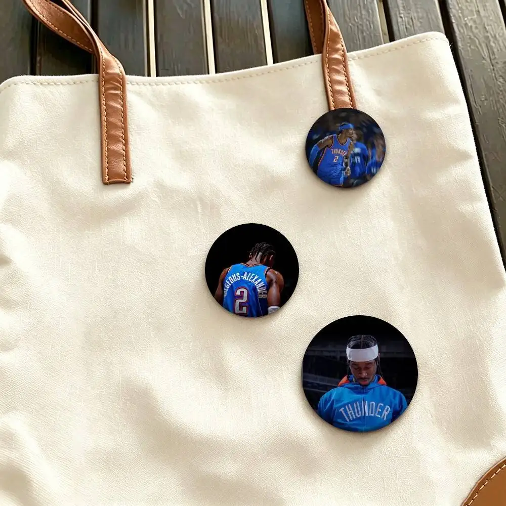 S-Shai Gilgeous-Alexander Basketball Star  25mm 32mm 44mm 58mm 75mm Brooches Badges Pins for Accessories Gift