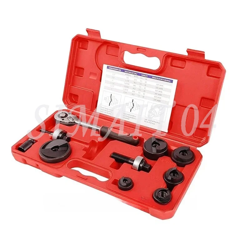 Manual Ratchet Knockout Hole Punch Driver Kit 1/2 to 2 Inch(22.5-61.5mm) Electrical Conduit Hole Cutter Set KO Tool Kit