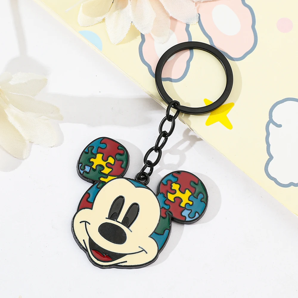 Porte-clés de puzzle Disney TureMouse, porte-clés unisexe mignon pour voiture, fournitures d'artisanat prédire, faveurs de fête pour enfants, décoration de cadeau