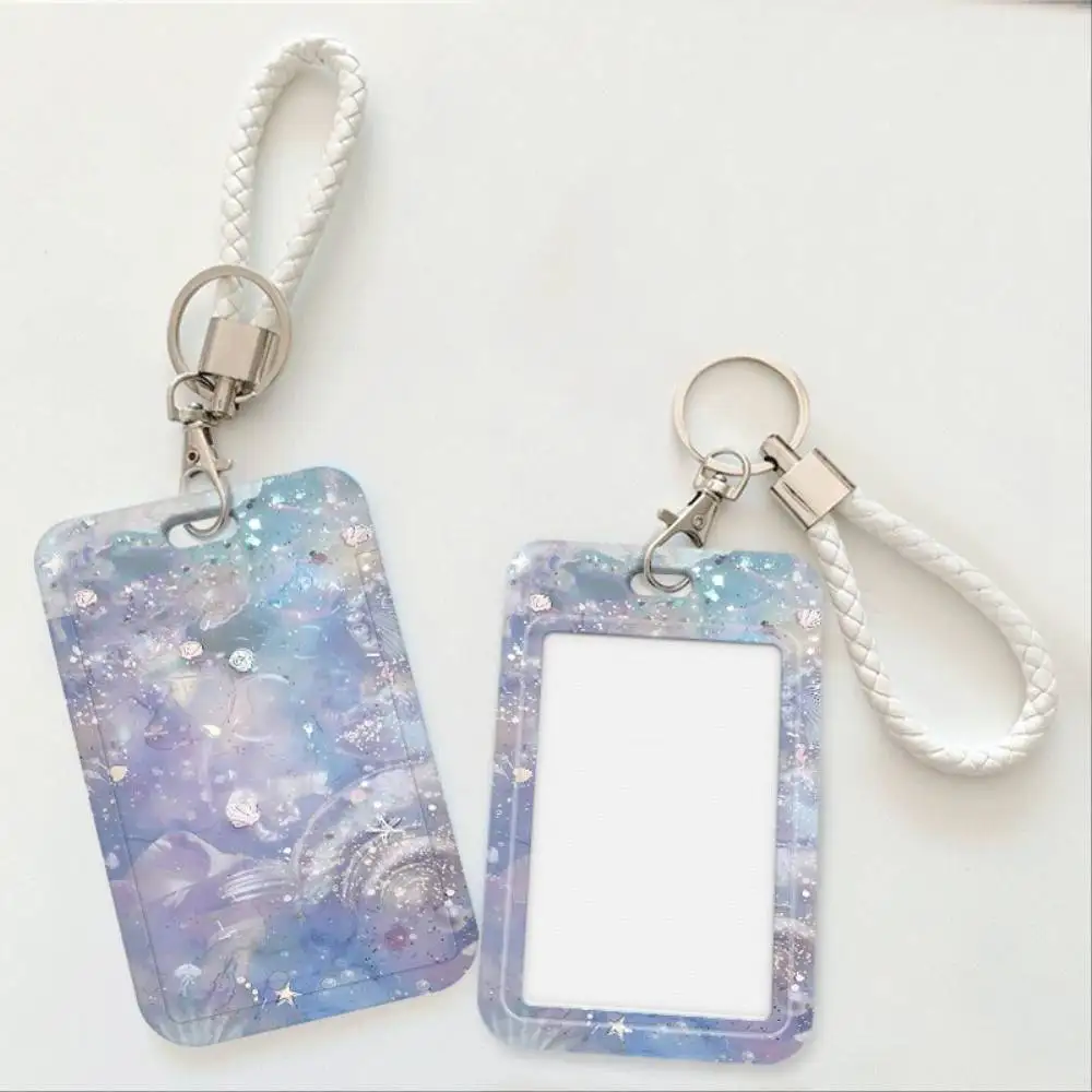 Magic White Plastic ID Card Holder Shell For Doctor Nurse Student Bus Bank Credit Card Keychain Accessory Gift