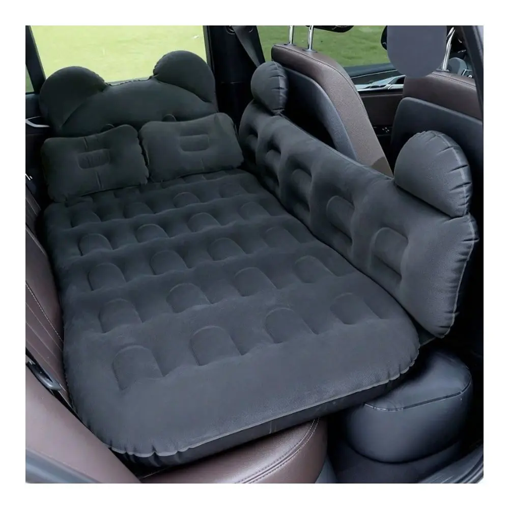 Stylish Cute Cartoon Bear Inflatable Car Mattress, SkinFriendly Foldable Portable Car Accessory, Perfect For Outdoor Camping, B