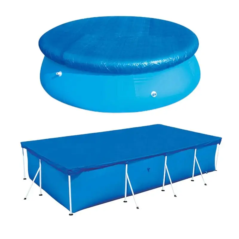 Above Ground Pool Dust Cover Round/Protector Rectangle Cover Reduce Water Evaporation Hot Tub Spa Pool Cover