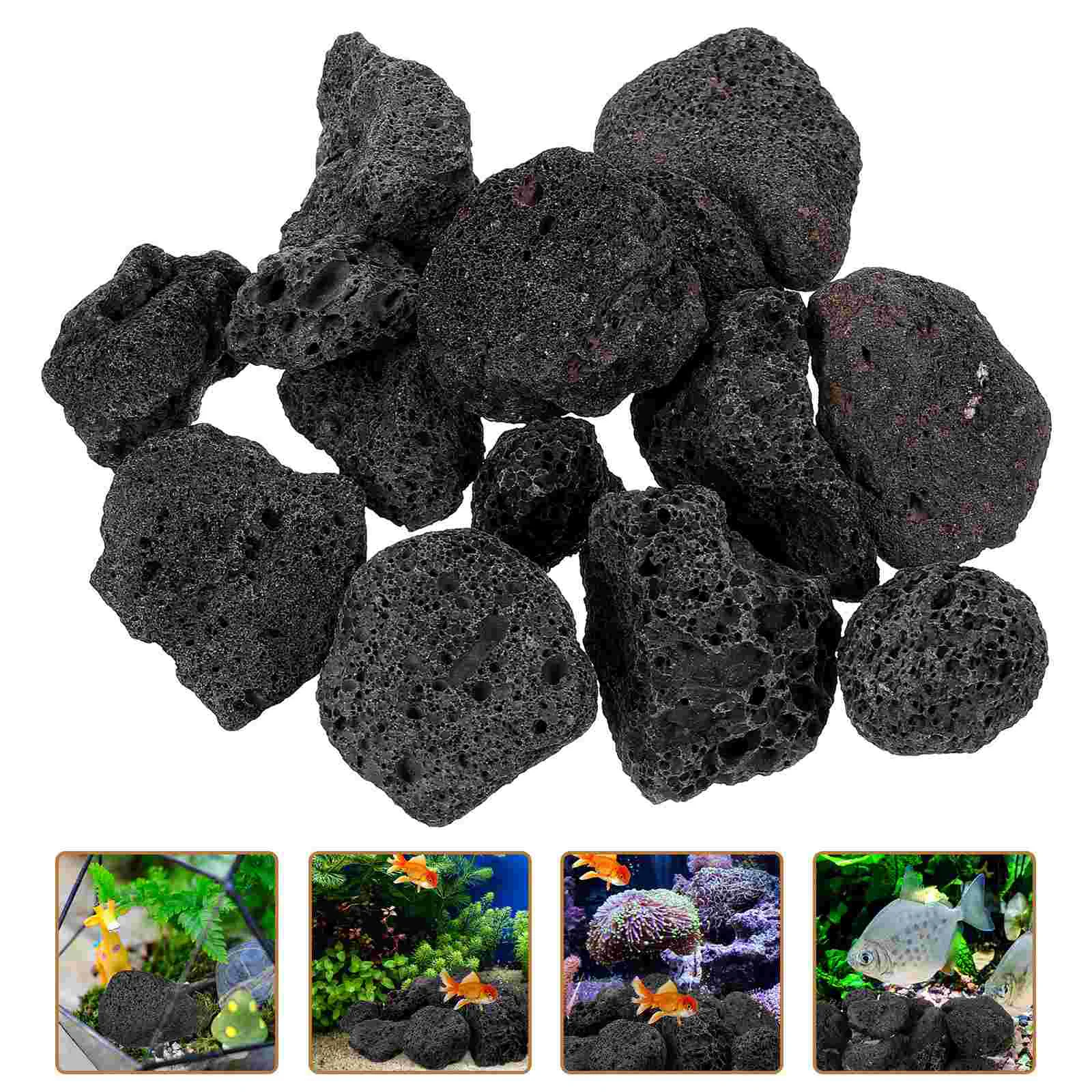 

Volcanic Stone Landscaping Aquarium Rocks Plant Volcano Ornament Decor for Fish Tank