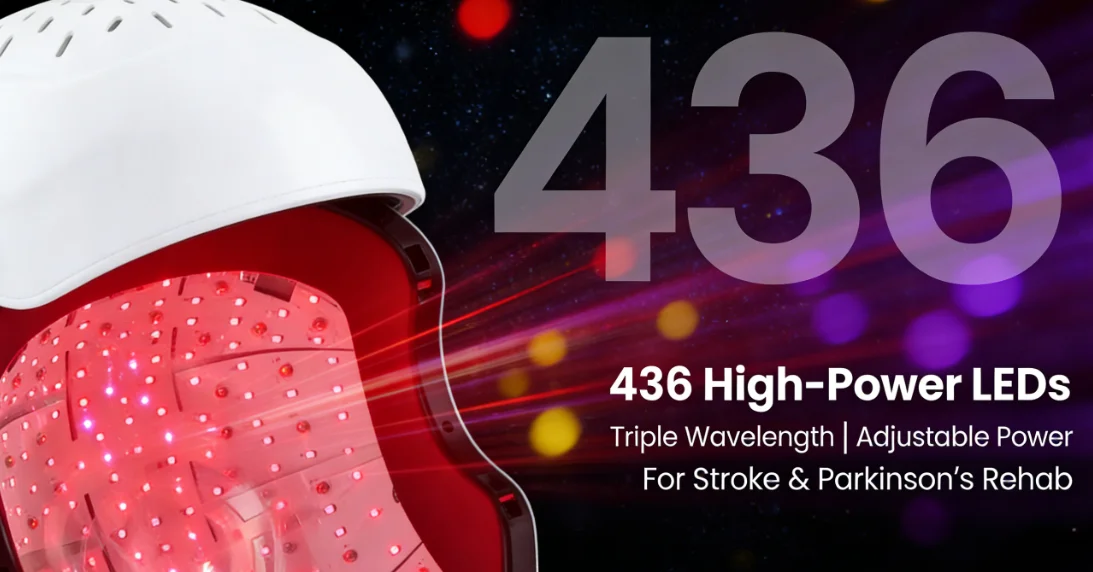 COZING-C400 LED Photobiomodulation Helmet  Near Infrared Light Therapy Device for Brain Health Focus Memory Recovery