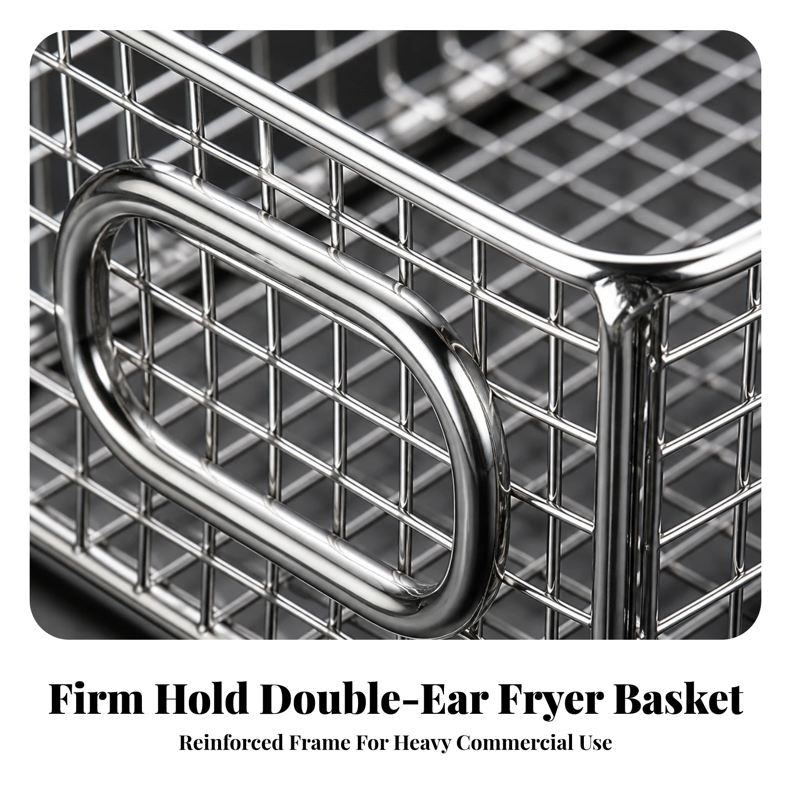 Rectangular Frying Basket with Handles Sturdy Wire Mesh Frying Basket Kitchen Utensil Heat-Resistant Compact for Chefs