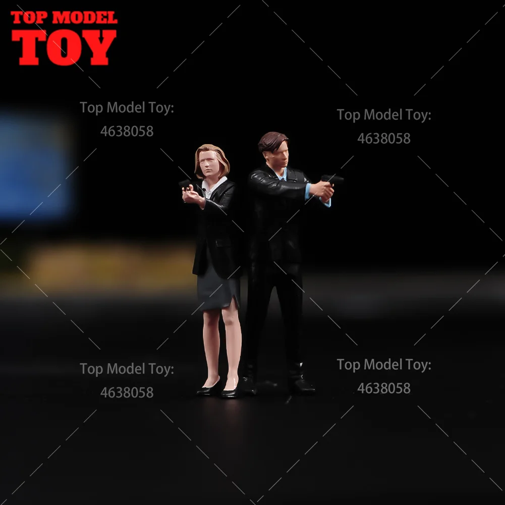 Painted Miniatures 1/64 1/43 Mulder Dinah Scully Scene Props Figures Model For Cars Vehicle Toy