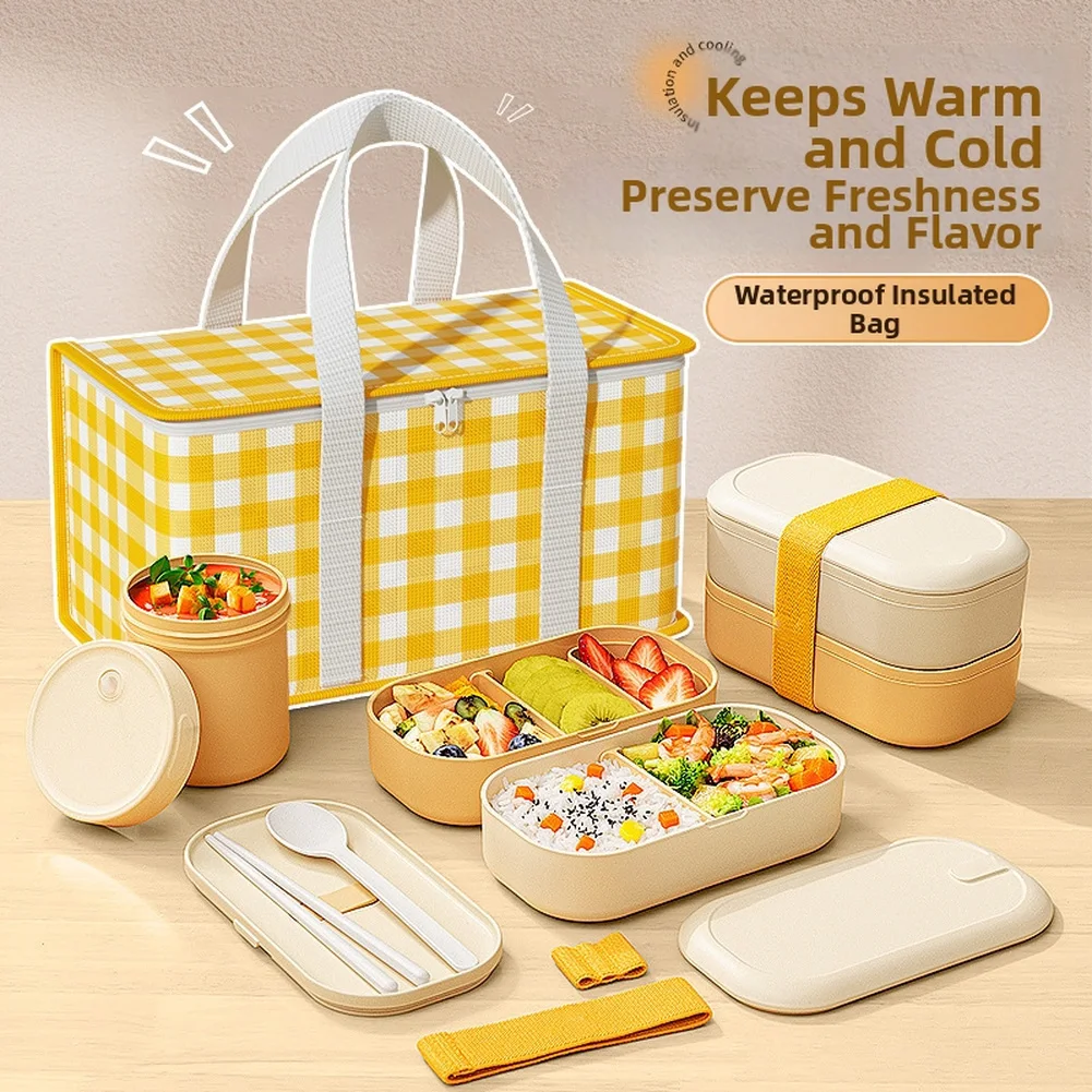 Functional Foldable Insulated Picnic Basket with Compact Storage Design 35x20x20cm Oxford Material for Travel and