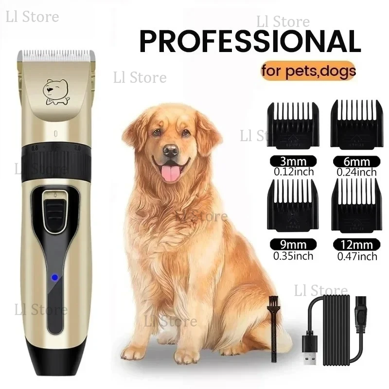 Tondeuse à cheveux professionnelle pour chien, tondeuse électrique pour animaux de compagnie, rechargeable par USB, rasoir pour chat, machine à couper les cheveux pour animaux