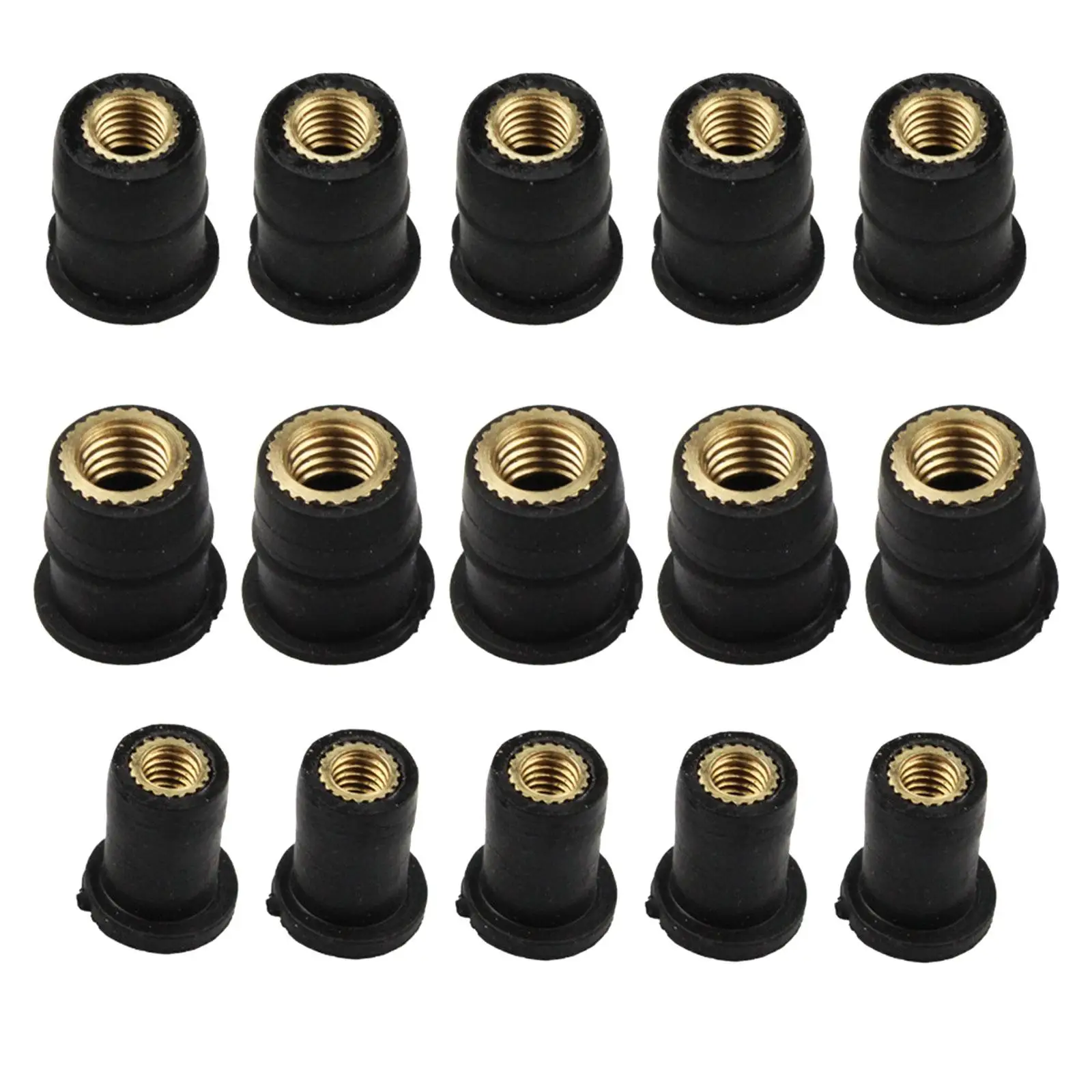 5 Pieces Windshield Rubber Motorcycle Nuts Replaces Universal Repair Parts Brass Nut Fairing Fastener for Boat