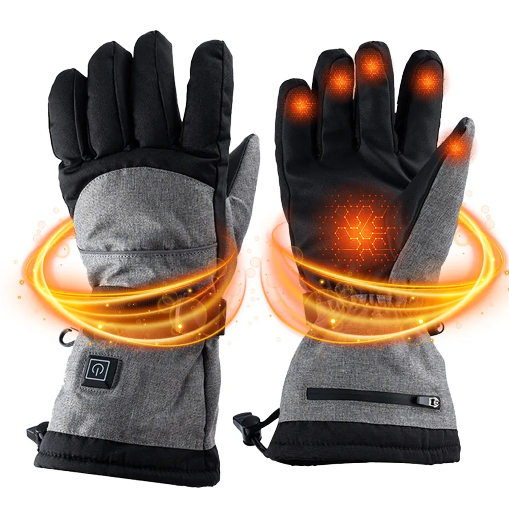 Electric Heated Gloves Electric Heating Mittens Windproof Touch Screen Cycling Gloves Battery Operated for Outdoor Activities